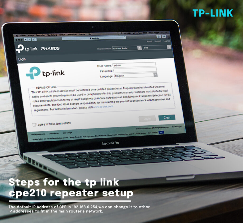 tp link cpe210 repeater setup